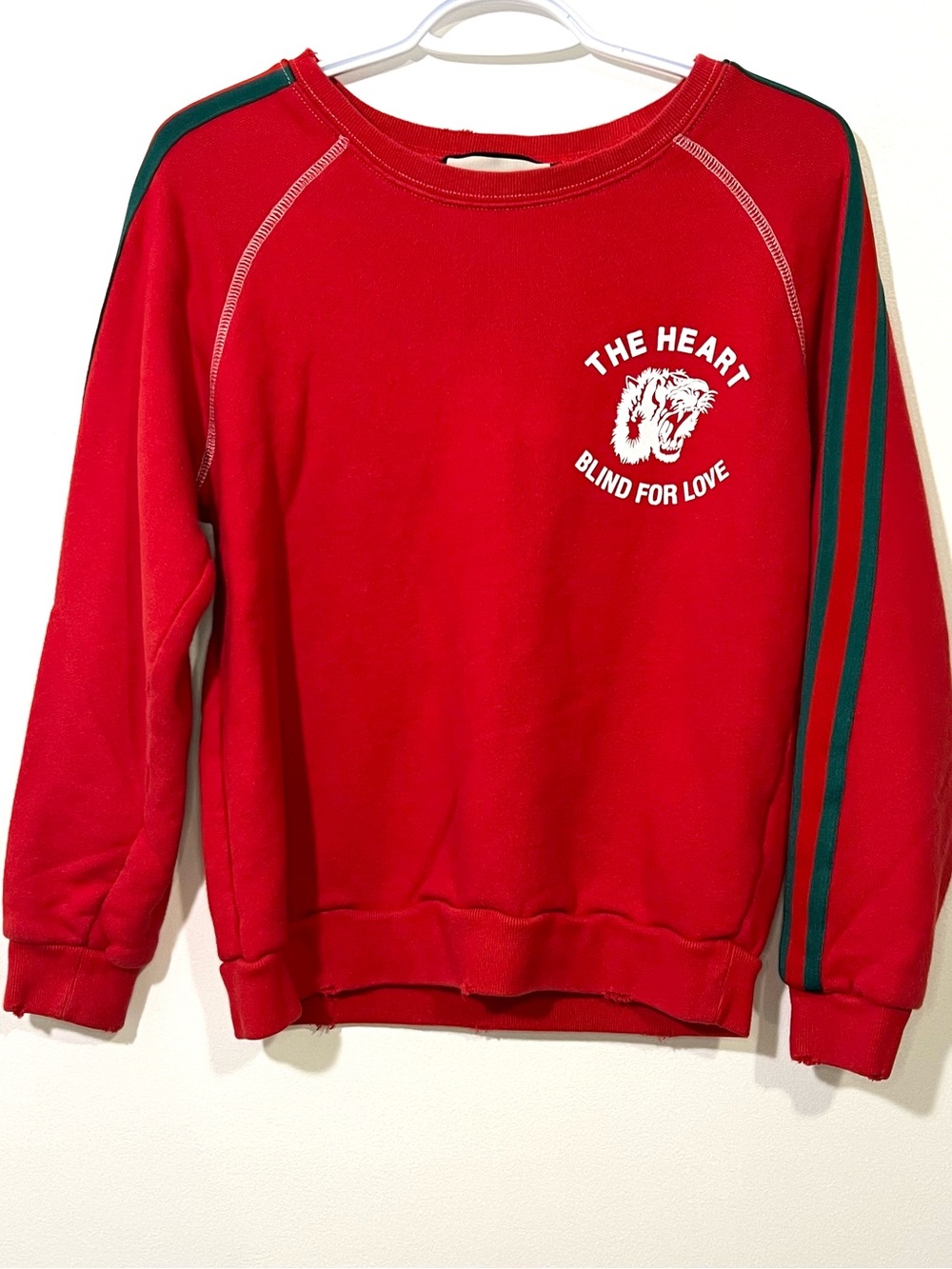 Gucci Mens Blind For Love Tiger Head Red Sweater
